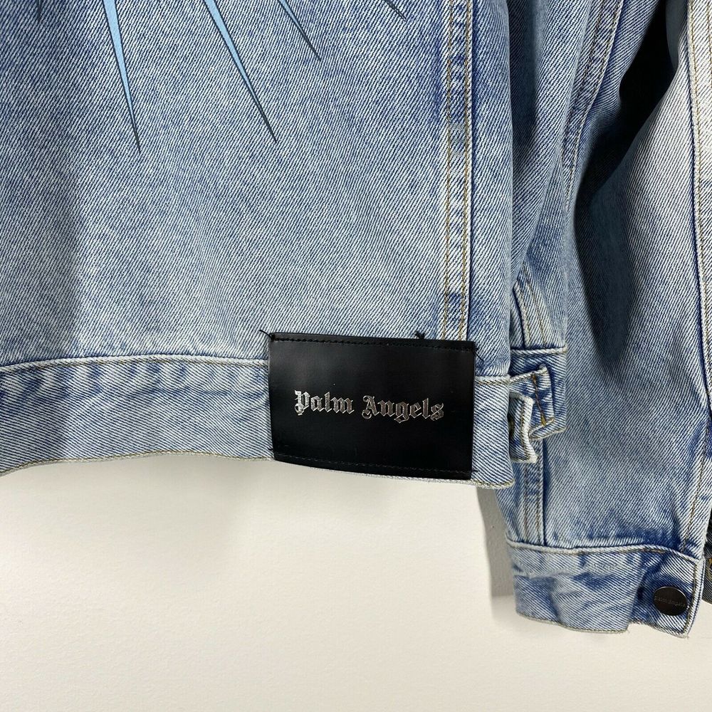 SOLD Palm Angels Blue Denim Jacket Size XL Men - Picture 7 of 12